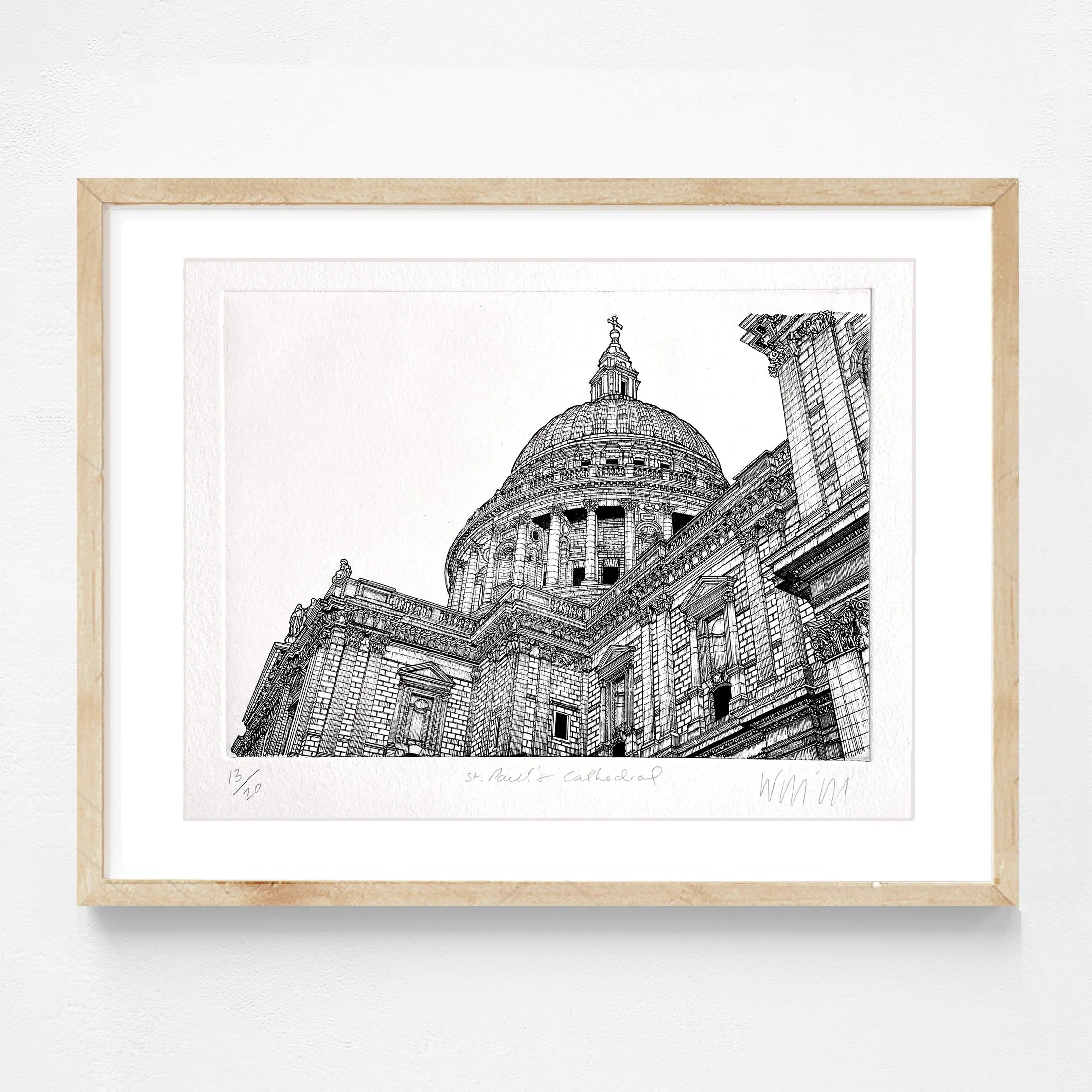 Limited Edition Etching of St Paul's Cathedral by Will Clarke